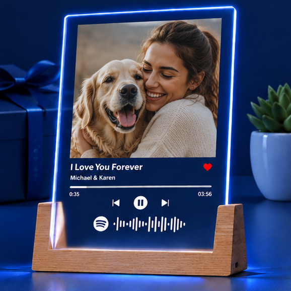 Luminária Acrílico Estilo Player de Música – Edição Melodia do Amor Pet
