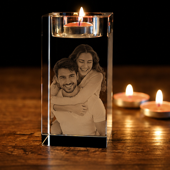 Castiçal em Cristal Retangular – Edição Casal
