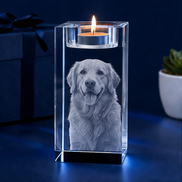 Porta-Velas em Cristal Essência Pet – Homenagem Eterna