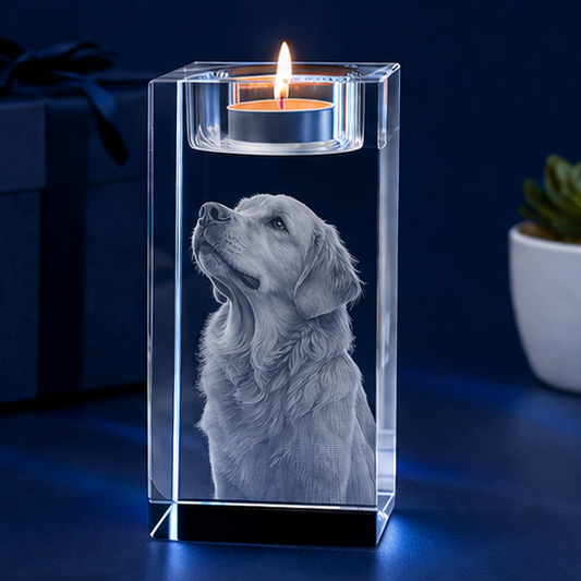 Porta-Velas em Cristal Essência Pet – Homenagem Eterna