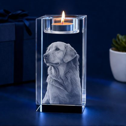 Porta-Velas em Cristal Essência Pet – Homenagem Eterna