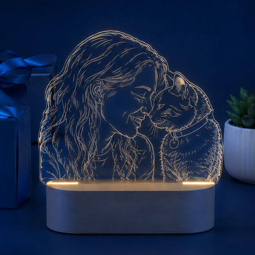 Luminária em Acrílico Linha de Luz – Edição Contorno Afetivo Pet